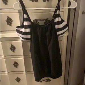 Black and White Bathing Suit top